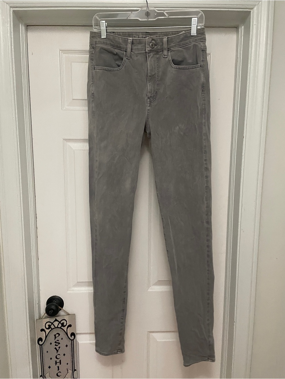 American Eagle Outfitters Women’s Extra Long Skinny Jeans in Charcoal Gray